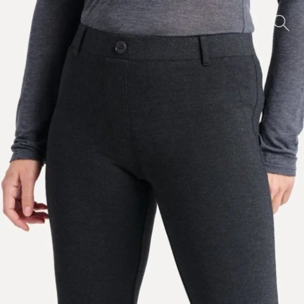 Betabrand Boot-Cut Dress Pants Size Medium Petite Charcoal Grey‎ Stretch NWOT